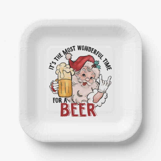 Most Wonderful Time for a Beer Paper Plates (Front)