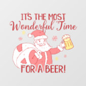 Most Wonderful Time for a Beer Santa Wall Decal (Front)