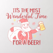Most Wonderful Time for a Beer Santa Wall Decal (Insitu 2)