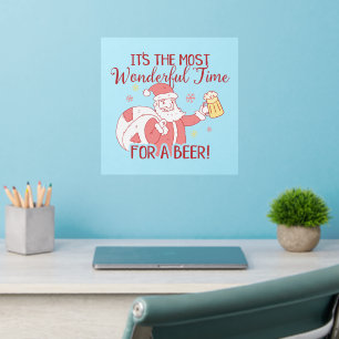 Most Wonderful Time for a Beer Santa Wall Decal