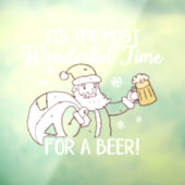 Most Wonderful Time for a Beer Santa Window Cling (Sheet 3)
