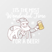 Most Wonderful Time for a Beer Santa Window Cling (Sheet)