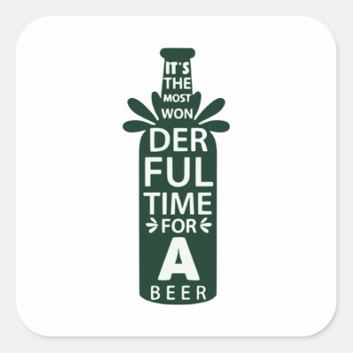 Most Wonderful time for a Beer Square Sticker