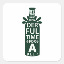 Most Wonderful time for a Beer Square Sticker