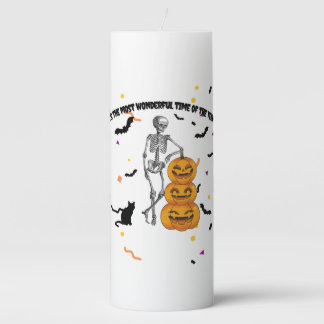 Most wonderful time Halloween Pillar Candle