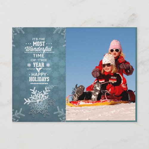 Most Wonderful Time Happy Holidays Photo Postcard