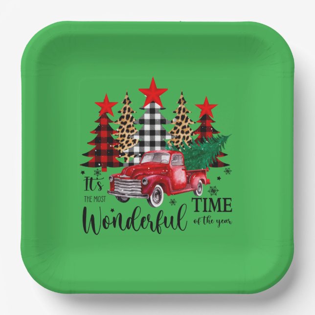 "Most Wonderful Time" Holiday  Paper Plates (Front)