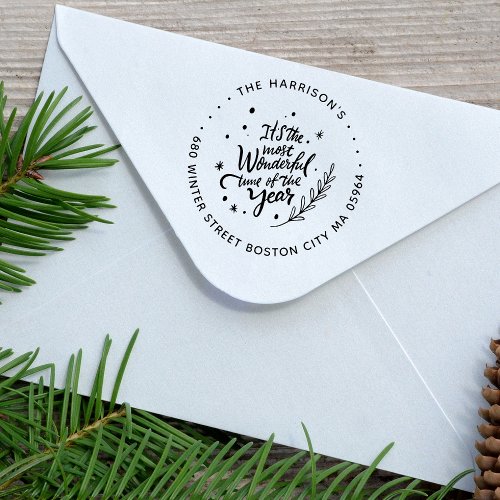 Most Wonderful Time Of The Year Address Rubber Stamp