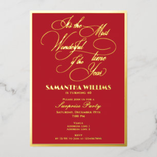 Most Wonderful Time of the Year Any Age Birthday Foil Invitation