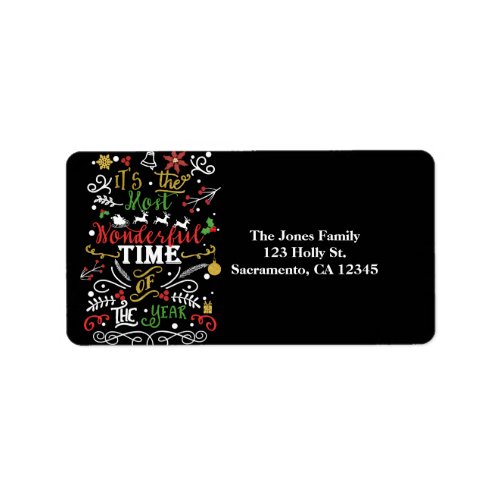 Most Wonderful Time of the Year Christmas Card Label