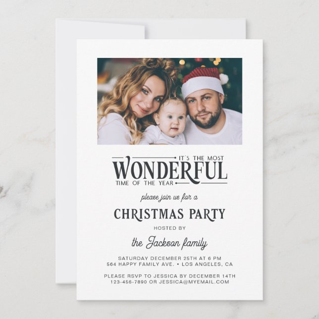Most wonderful time of the year Christmas party Invitation (Front)