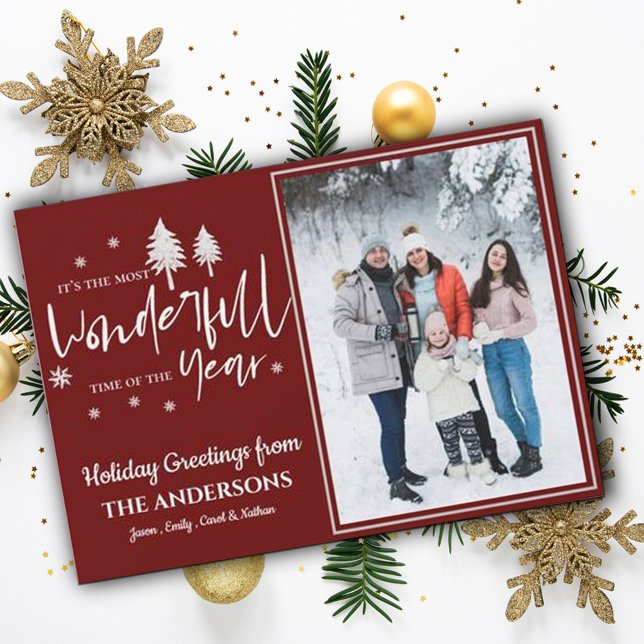 Most wonderful time Of The Year  Christmas Photo Holiday Card (Most wonderful time Of The Year Christmas Photo Holiday Card)