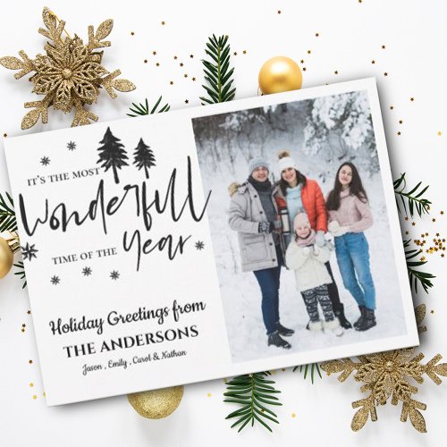 Most wonderful time Of The Year  Christmas Photo Holiday Card