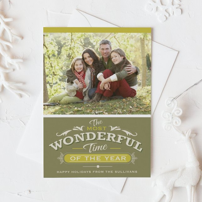 Most Wonderful Time of the Year Christmas Photo Holiday Postcard (Creator Uploaded)