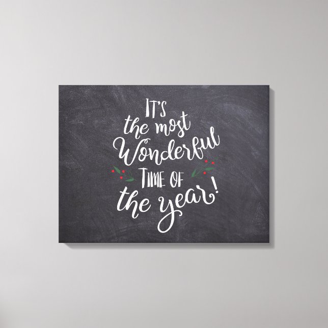 Most Wonderful Time of the Year Christmas quote Canvas Print (Front)