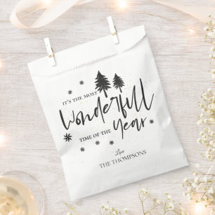 Most Wonderful Time of The Year Christmas Quote Favor Bag