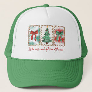 Most Wonderful Time Of The Year Coquette Christmas Trucker Hat
