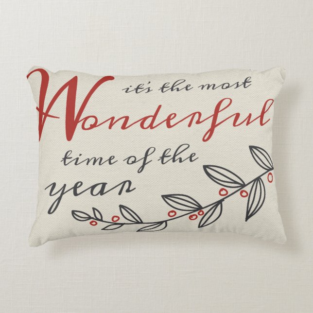 Most Wonderful Time of the Year Decorative Pillow (Front)