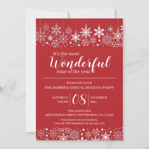 Most Wonderful Time of the Year Holiday Party Invitation