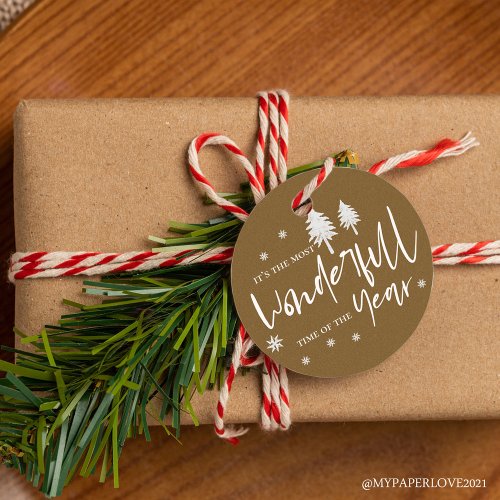 Most Wonderful Time Of  The Year Kraft Christmas Favor Tags