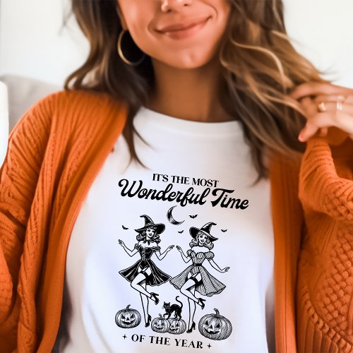 Most Wonderful Time of the Year Vintage Witch T_Shirt