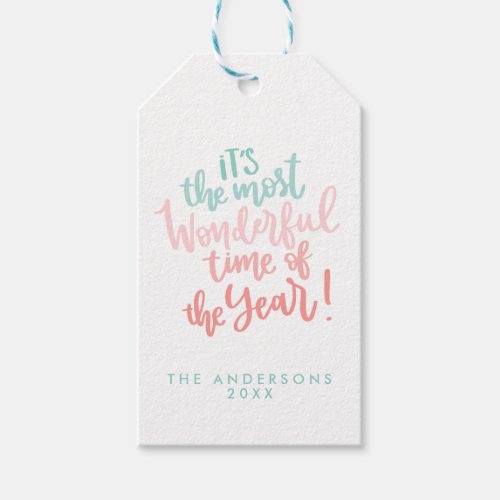 Most Wonderful time of Year  Blue  HOLIDAY Gift Tags