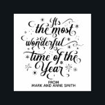 Most Wonderful Time of Year Christmas Family Name Self-inking Stamp<br><div class="desc">Self-inking rubber stamp with brush font script,  "It's the most wonderful time of the year." written in brush font / script.   Personalize with your family name and use on envelopes or gift tags.</div>