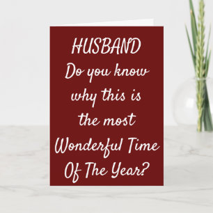 MOST WONDERFUL TIME OF YEAR *HUSBAND* HOLIDAY CARD