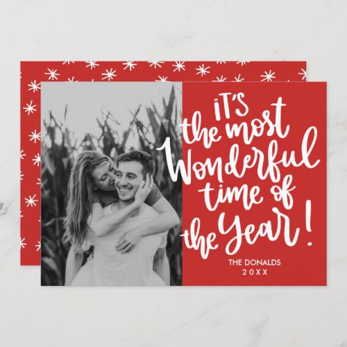 Most Wonderful time of Year  RED HOLIDAY Photo Invitation