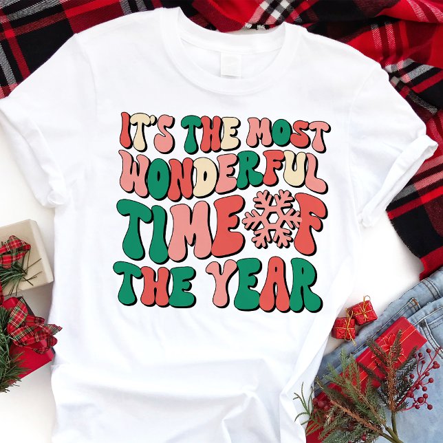 Most Wonderful Time Retro Christmas Tri-Blend Shirt (Creator Uploaded)