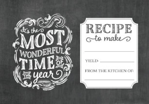 chalkboard recipe cards zazzle