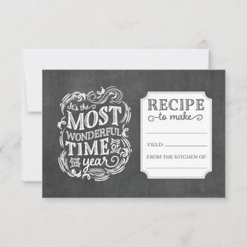 Most Wonderful Vintage Chalkboard Recipe Card