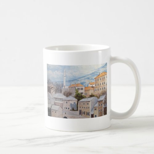 Mostar Bosnia _ Acrylic Townscape Painting Coffee Mug