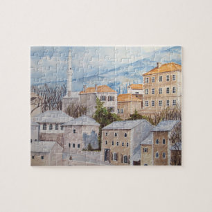 Mostar, Bosnia - Acrylic Townscape Painting Jigsaw Puzzle