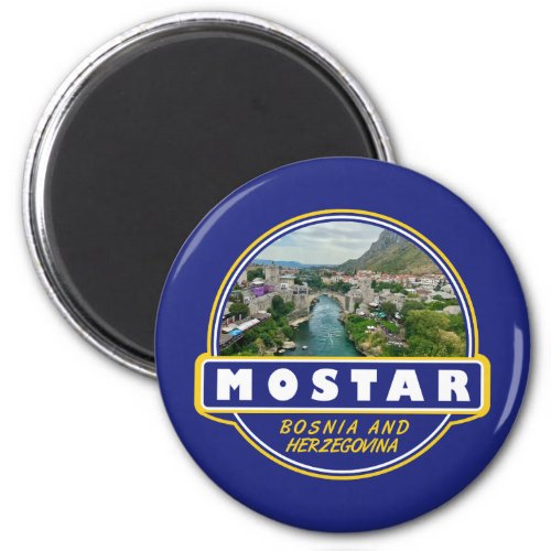 Mostar Bosnia and Herzegovina Travel Art Emblem Magnet