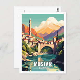 Mostar Bosnia Famous Travel Places Postcard