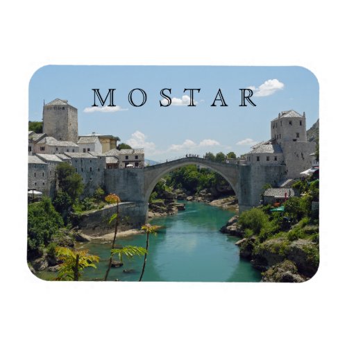 Mostar Old Bridge view fridge magnet