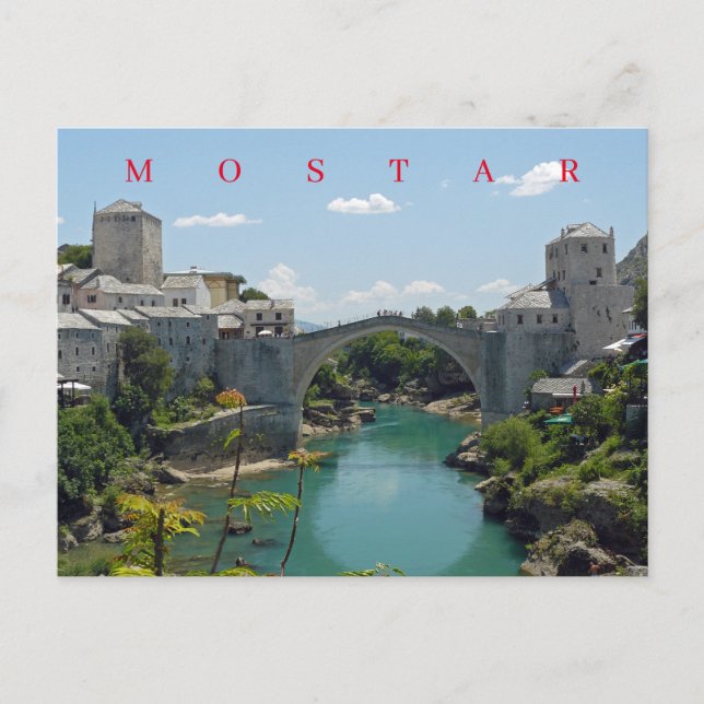 Mostar Old Bridge view postcard (Front)