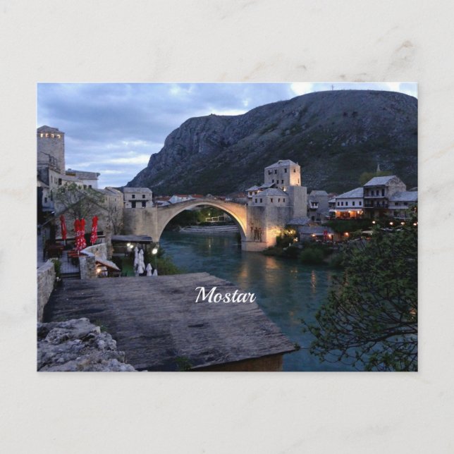 Mostar scenic photograph postcard (Front)
