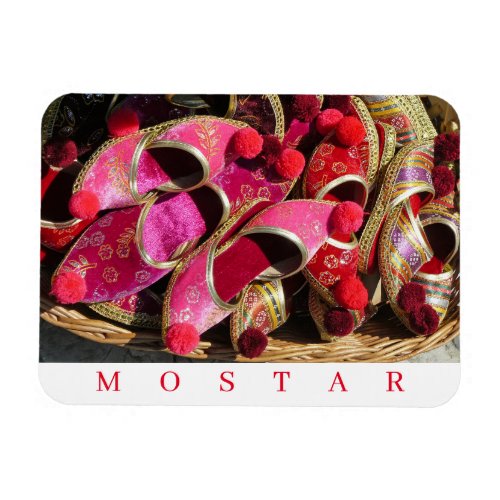 Mostar traditional pink slippers fridge magnet