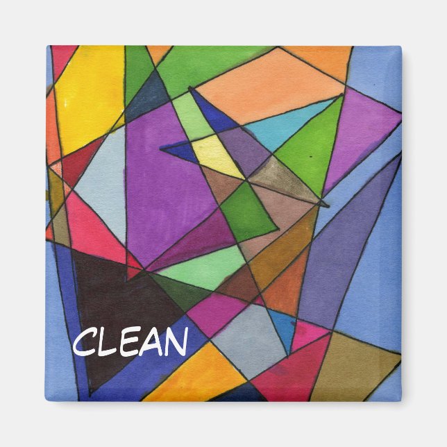 "Mostly Acutes" Abstract Dishwasher Status Magnet (Front)