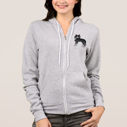 Mostly Black Siberian Husky Cute Cartoon Dog Hoodie