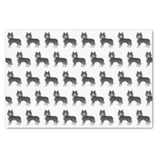 Mostly Black Siberian Husky Cute Dog Pattern Tissue Paper
