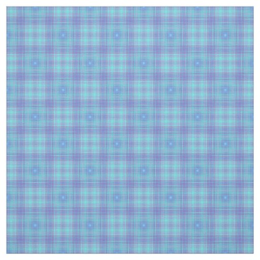 Mostly Blue, Aqua and Pink Plaid Fabric