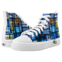 Mostly Blue Modern Abstract High-Top Sneakers