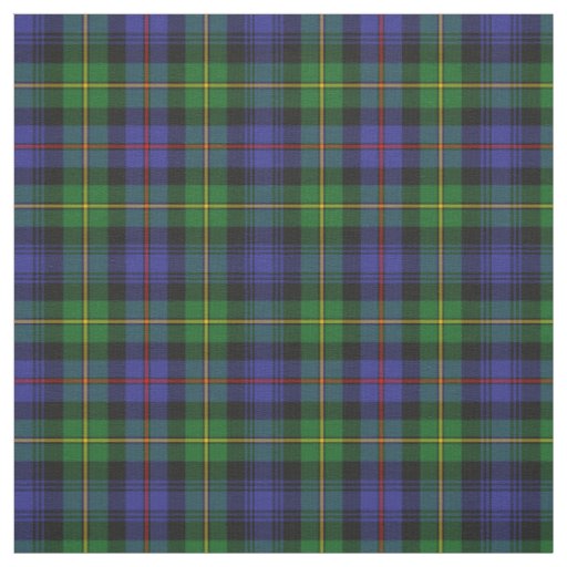Mostly Blue Violet and Green Plaid Pattern Fabric