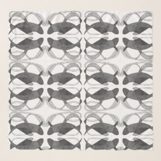 Mostly curved lined modern abstract design   scarf