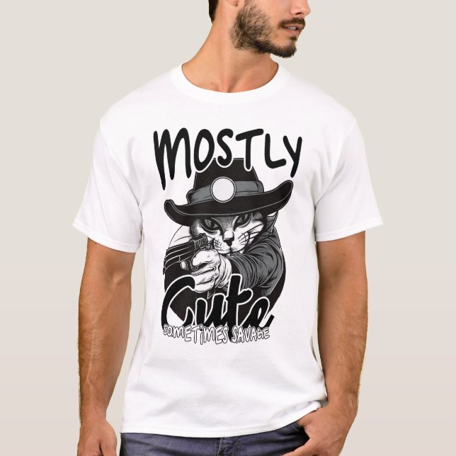 Mostly Cute Sometimes Savage T-Shirt (Front)