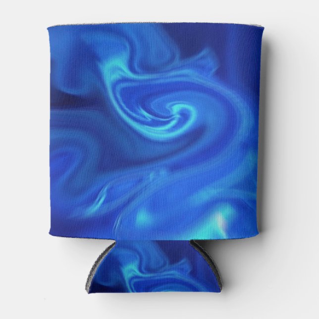 Mostly Dark Blue Swirls Can Coozie (Front)