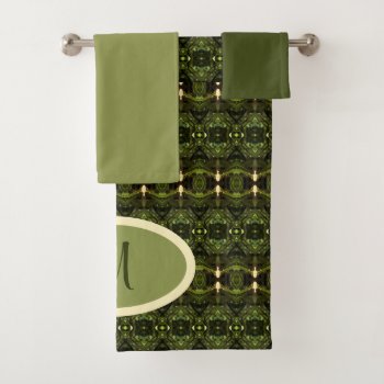 Mostly Green Abstract And Solid Color Bath Towel Set by randysgrandma at Zazzle